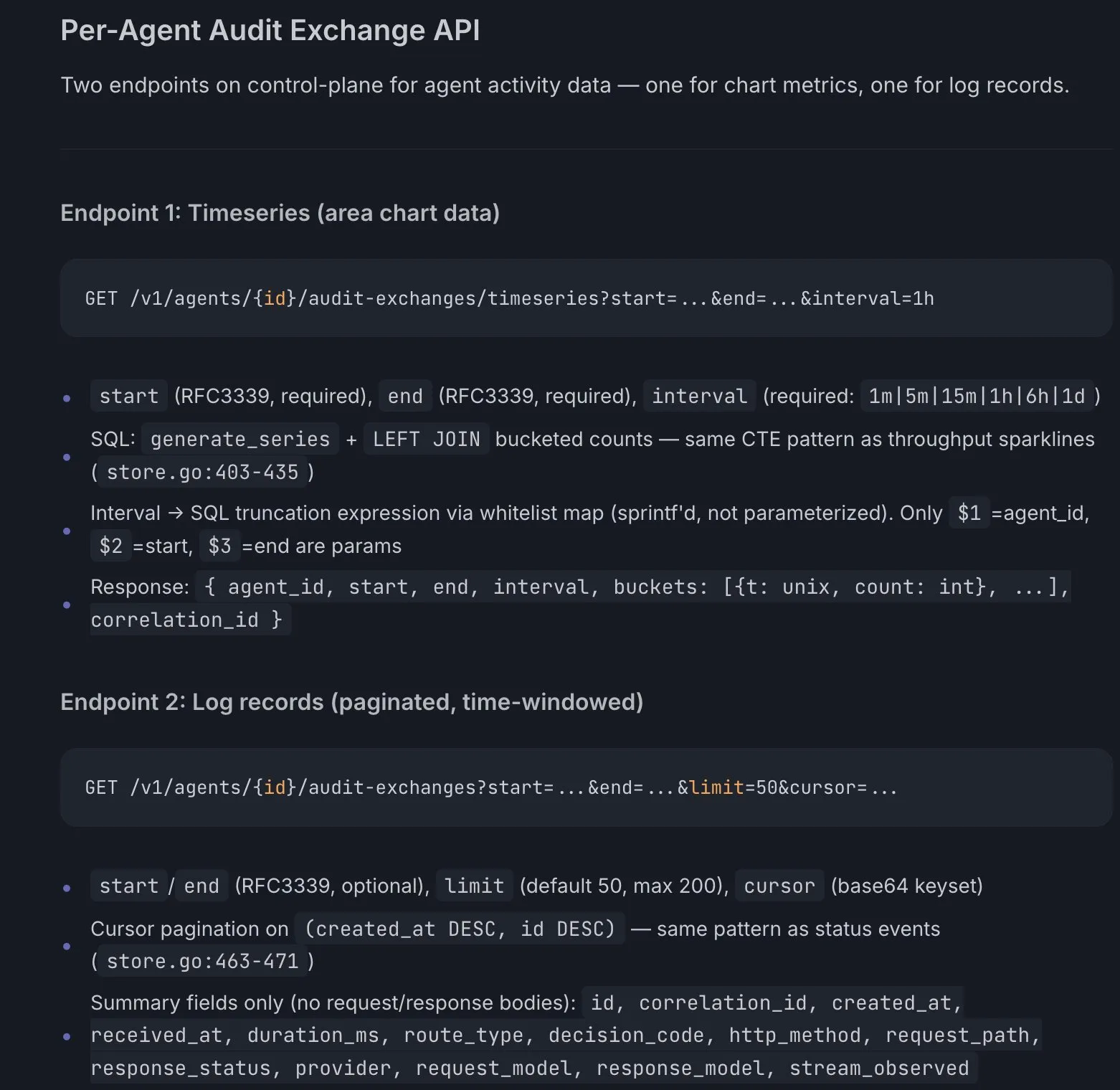 Example plan output under the cap variant